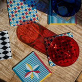 DECOR SET 6 SOTTOBICCHIERE QUADRATO FOULARD