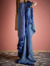 HERRINGBONE THROW BLUE 34-70036