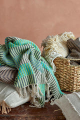 Plaid in Cotone Riciclato Isnel Green