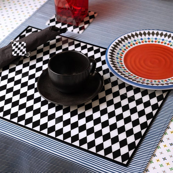 DECOR SET 2 TOVAGLIETTE RIGIDE TRASPARENTE FOULARD