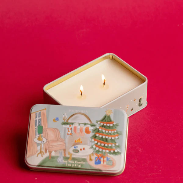 CANDELA CHRISTMAS TIN LIVINGROOM PERSIMMON & CHESTNUT