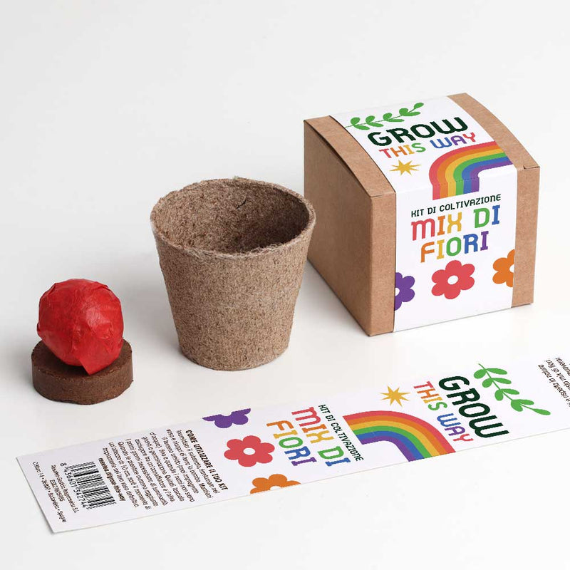 GROW THIS WAY - KIT DI AUTOCOLTIVAZIONI MIX DI FIORI