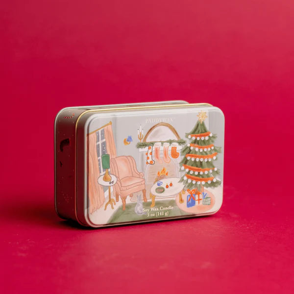CANDELA CHRISTMAS TIN LIVINGROOM PERSIMMON & CHESTNUT
