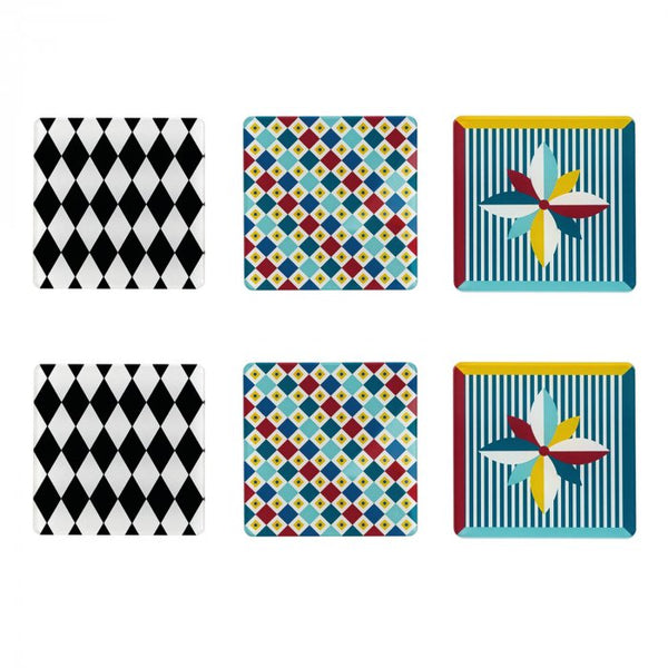 DECOR SET 6 SOTTOBICCHIERE QUADRATO FOULARD