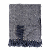HERRINGBONE THROW BLUE 34-70036